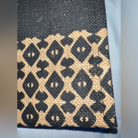 New Magnolia Home by Joanna Gaines black print burlap large tote bag - Picture 8 of 9